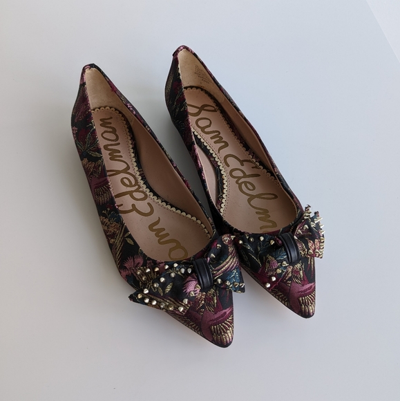 Sam Edelman Raisa bow brocade studded flats Size 6.5 - Picture 5 of 7